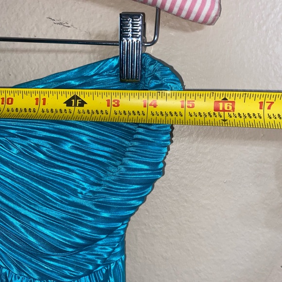 NWOT SHEIN Chiquease Strapless Turquoise Pleated Dress - Picture 13 of 13